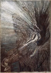 Die Neckerei der Rheintöchter, Illustration aus 